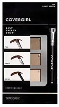 COVERGIRL Easy Breezy Brow kit with eyebrow powders and brush.