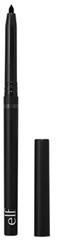 A black retractable eyeliner pencil from e.l.f. cosmetics showcasing a sleek design with lid removed emphasizing the product for long lasting eye makeup application.