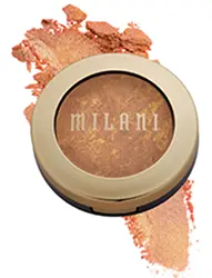 Milani Baked Bronzer with crushed powder background.