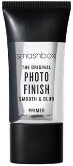 Smashbox The Original Photo Finish Primer tube featuring smooth and blur makeup product packaging.